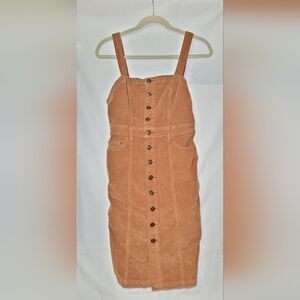 FREE PEOPLE, Size 0, Corduroy Brown MINI TANK DRESS